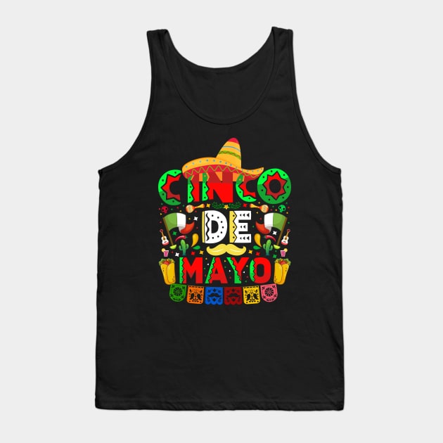 Cinco De Mayo Mexican Fiesta 5 De Mayo Tank Top by DonVector